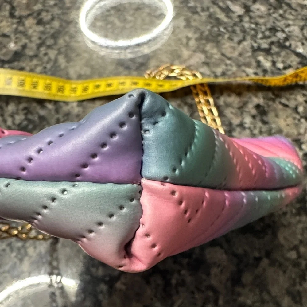 Multicolor Quilted Chain Bag EUC
